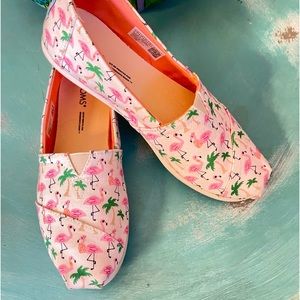 COPY - gently worn.  Toms flamingo 🦩 flats /7